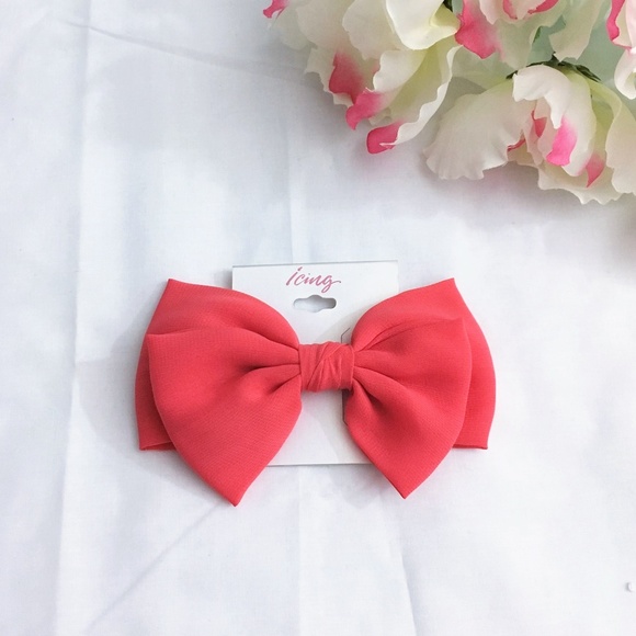Icing Accessories - BOGO Coral Bow Hair Clip